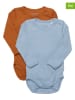 Minymo 2er-Set: Bodys in Hellbraun/ Hellblau