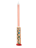 Villa Collection Kaarsenhouder "Styles" beige/oranje/blauw - (B)5 x (H)21 x (D)6 cm