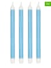 Villa Collection 4-delige set: staafkaarsen "Styles" lichtblauw/wit