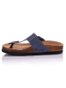 Moosefield Leren teenslippers donkerblauw