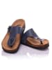 Moosefield Leren teenslippers donkerblauw