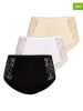 Teyli 3er-Set: Taillenslips in Schwarz/ Weiß/ Beige