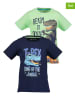 Blue Seven 2-delige set: shirts donkerblauw/groen