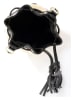 Lia Biassoni Skórzana torebka w kolorze czarno-beżowym - 15 x 16 x 11 cm