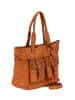 Melina C Leder-Schultertasche "Adelfia" in Camel - (B)40 x (H)30 x (T)16 cm