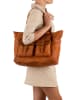 Melina C Leder-Schultertasche "Adelfia" in Camel - (B)40 x (H)30 x (T)16 cm