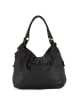 Melina C Leder-Schultertasche "Lomellina" in Schwarz - (B)34 x (H)29 x (T)13 cm