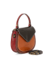 Melina C Leder-Henkeltasche "Dumenza" in Braun/ Schwarz - (B)22 x (H)19 x (T)7 cm