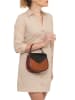 Melina C Leder-Henkeltasche "Dumenza" in Braun/ Schwarz - (B)22 x (H)19 x (T)7 cm