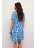 Kaffe Jurk blauw/wit