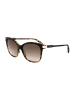Longchamp Damen-Sonnenbrille in Schwarz-Gelb/ Braun
