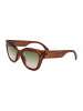 Longchamp Damskie okulary przeciwsłoneczne w kolorze brązowo-zielonym