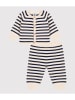 PETIT BATEAU 2tlg. Outfit in Beige/ Dunkelblau