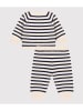 PETIT BATEAU 2tlg. Outfit in Beige/ Dunkelblau