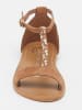 Les BAGATELLES Leren sandalen "Clark" camel/goudkleurig