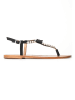 Les BAGATELLES Leren teenslippers "Primera" zwart