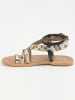 Les BAGATELLES Leder-Zehensandalen "Fennel" in Gold/ Schwarz/ Beige