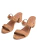 Les BAGATELLES Leren slippers "Jolan" camel