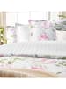 Cacharel 4-delige satijnen beddengoedset "Jardin de Roses" groen/roze/wit