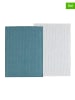SÖDAHL 2-delige set: theedoeken "Line" blauw/wit - (L)70 x (B)50 cm