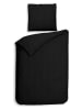 Heckett Lane Satin-Bettwäsche-Set "Banda" in Schwarz