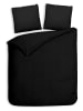 Heckett Lane Satin-Bettwäsche-Set "Banda" in Schwarz