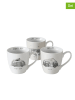 Boltze 3-delige set: mokken "Vanlife" wit/grijs - 480 ml