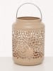 Boltze 2-delige set: windlichten "Ozana" wit/beige - (H)17 cm