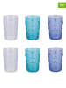 Villa d´Este 6er-Set: Gläser "Ocean" in Blau/ Hellblau/ Transparent - 400 ml