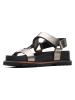Clarks Leren sandalen zwart/zilverkleurig