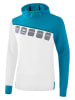 erima Hoodie "5-C" wit/turquoise