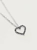 PDPAOLA Silber-Halskette "Black Heart" mit Schmuckelement - (L)40 cm