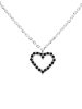 PDPAOLA Silber-Halskette "Black Heart" mit Schmuckelement - (L)40 cm