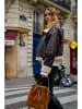 Victor & Hugo Paris Leder-Schultertasche "Livy" in Hellbraun - (B)21,5 x (H)27 x (T)15 cm