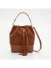 Victor & Hugo Paris Leder-Schultertasche "Livy" in Hellbraun - (B)21,5 x (H)27 x (T)15 cm