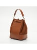 Victor & Hugo Paris Leder-Schultertasche "Livy" in Hellbraun - (B)21,5 x (H)27 x (T)15 cm