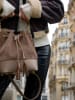 Victor & Hugo Paris Leder-Henkeltasche "Livy" in Braun - (B)21,5 x (H)27 x (T)15 cm