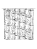 Wenko Anti-schimmel douchegordijn "Faces" wit/zwart - (L)200 x (B)180 cm