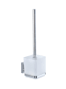Wenko WC-Garnitur "Quadro" in Weiß/ Silber - (B)9,5 x (H)37 x (T)12,5 cm