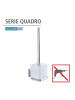 Wenko Toiletborstelgarnituur "Quadro" wit/zilverkleurig - (B)9,5 x (H)37 x (D)12,5 cm