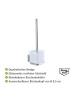 Wenko Toiletborstelgarnituur "Quadro" wit/zilverkleurig - (B)9,5 x (H)37 x (D)12,5 cm