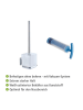 Wenko Toiletborstelgarnituur "Quadro" wit/zilverkleurig - (B)9,5 x (H)37 x (D)12,5 cm