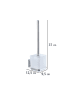 Wenko Toiletborstelgarnituur "Quadro" wit/zilverkleurig - (B)9,5 x (H)37 x (D)12,5 cm