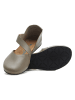 Comfortfusse Leder-Ballerinas in Taupe