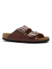 Comfortfusse Leren slippers bruin