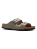 Comfortfusse Leder-Pantoletten in Beige