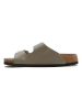 Comfortfusse Leder-Pantoletten in Beige
