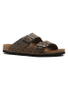 Comfortfusse Leren slippers bruin/zwart