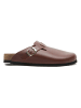 Comfortfusse Leder-Clogs in Braun