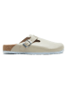 Comfortfusse Leren clogs beige
